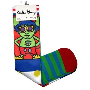 2pr Keith Haring Thin Dress Socks
